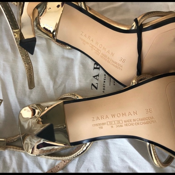 ‼️SOLD ‼️ Zara gorgeous gold heels - Picture 4 of 4